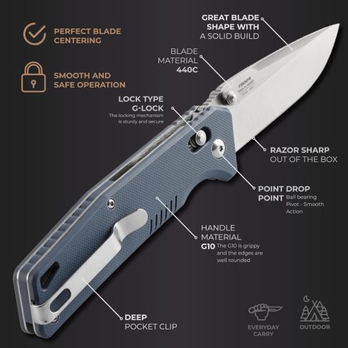 Knife Ganzo Firebird FB7601 - Gray