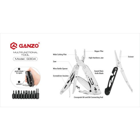 Multi-Tool Ganzo G304 - silver