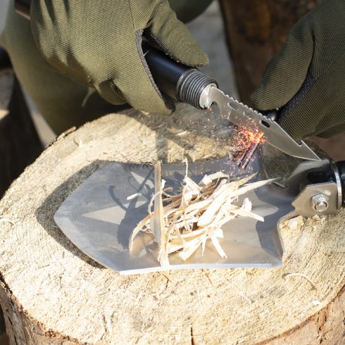 Shovel by Adimanti HK002 Multifunctional shovel - shovel/ hoe/ ax/ flint/ saw/ fish catcher/ screwdriver/ whistle/ opener/ glass breaker/ compass/ ice ax