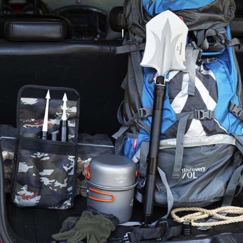 Shovel by Adimanti HK002 Multifunctional shovel - shovel/ hoe/ ax/ flint/ saw/ fish catcher/ screwdriver/ whistle/ opener/ glass breaker/ compass/ ice ax