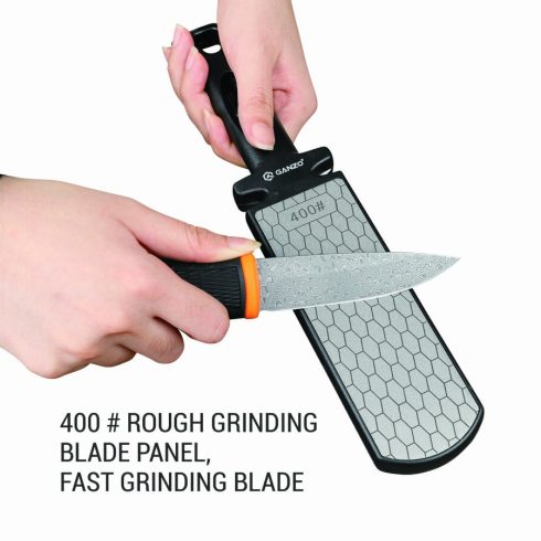 Ganzo Pro Sharp - Portable Multi-Function Diamond Tungsten Steel Ceramic Sharpener | double sided stone | - microsharpening of pointed tools - light, compact, manual usage